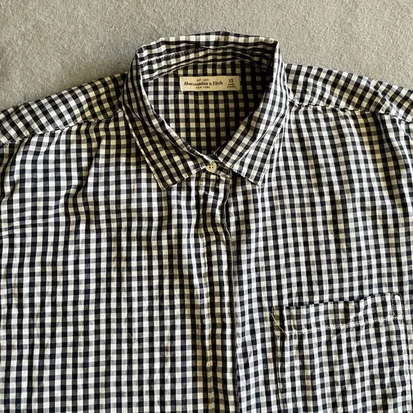 Abercrombie & Fitch Women’s Blouse Blue White Checkered Size XS - Image 2