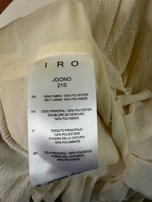 IRO Joono Puff Sleeve Top In Metallic White / Gold Womens Size 42 / US 10 - Image 5