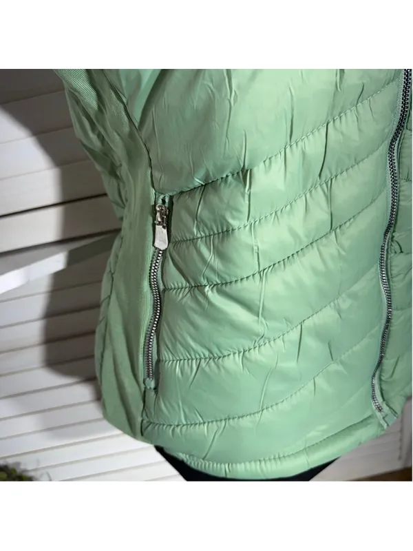 Roosevelt light green puffer vest quilted fleece lined outerwear hiking skiing L - Image 6