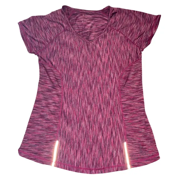 Lululemon Workout Gym Short Sleeve V-Neck Shirt Pink Purple Space Dye Sz 6 - Image 2