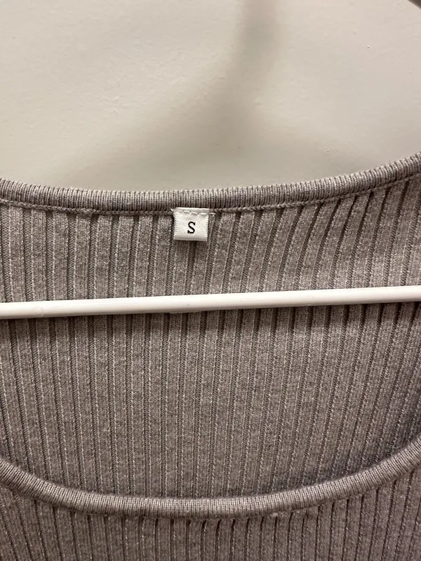 Grey Knit Sweater Dress Long Sleeve - Image 3