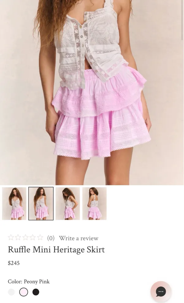Love Shack Fancy Ruffle Mini Heritage Skirt - Image 2
