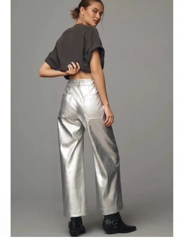 Anthropologie Maeve Ettie High Rise Crop Wide Leg Pants size 28 NEW - Image 2