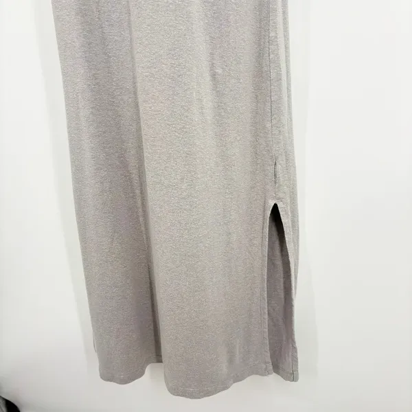 Outerknown Neptune Tee Shirt Maxi Dress Women Gray L Gray Hemp Tencel Side Slit - Image 5