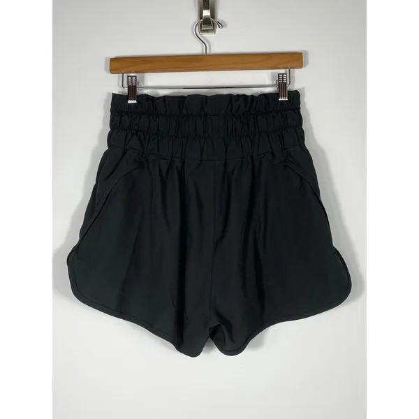 Women’s Black Athletic Running Shorts with Built-In Liner Zip Pockets Size L - Image 2