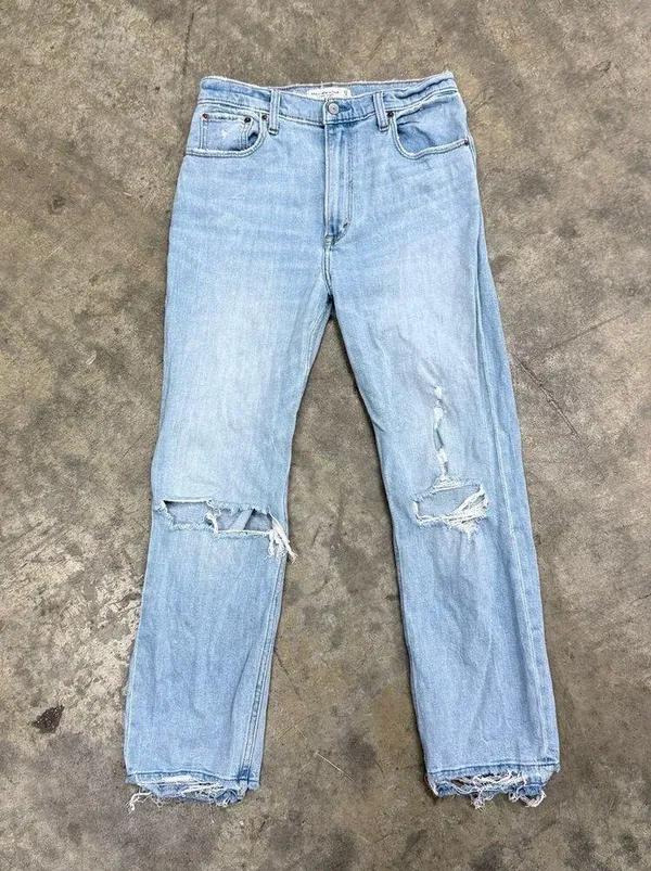 Abercrombie & Fitch the ankle straight ultra high rise distressed jeans - Image 2