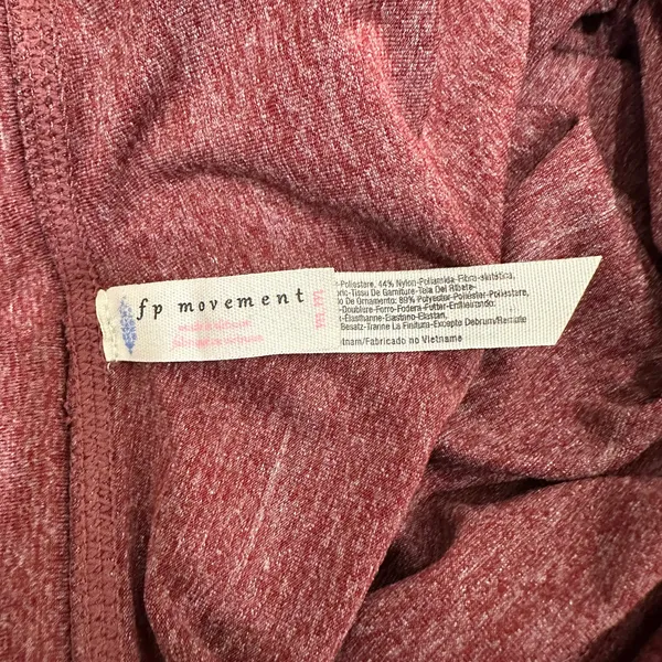 FP Movement Heathered Wine Ribbed Pink Colorblock Evolution‎ Leggings Sz Medium - Image 7