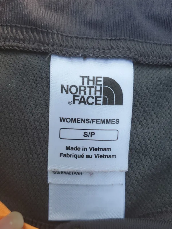 The North Face  Gray Athletic Capri Bottoms with Orange Drawstring Size Small - Image 2