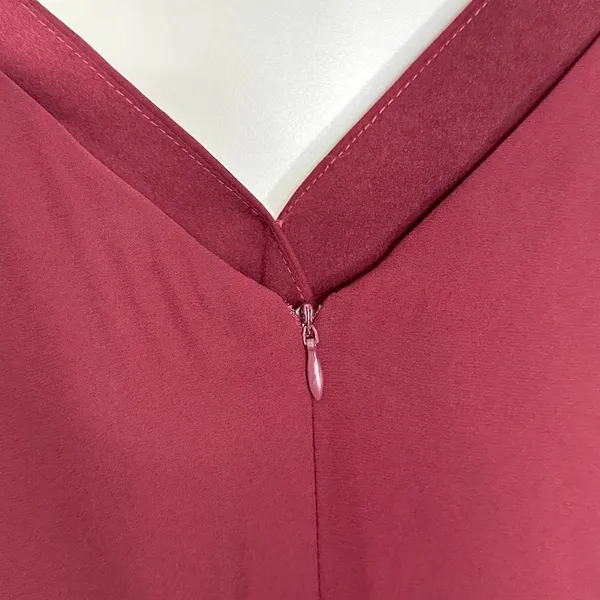 Wayf‎ Maroon Bridesmaid Maxi Wrap V-Neck Dress Size Small - Image 6
