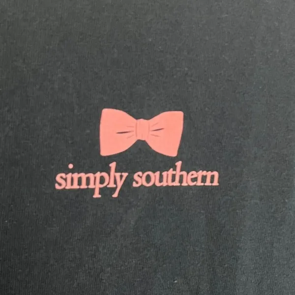 5/$25 Simply Southern Women's S‎ Graphic Tee Navy Pink Floral Logo Preppy - Image 4