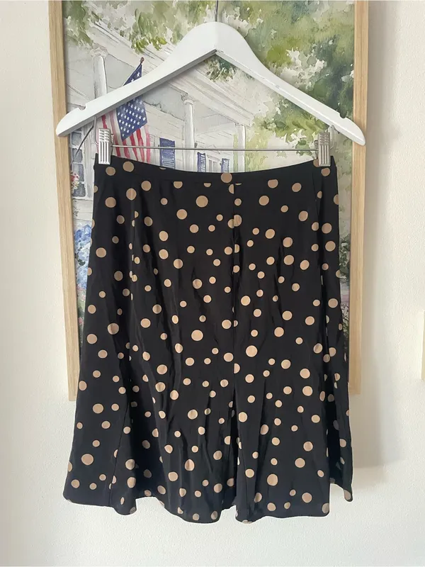 GAP Y2K Vintage Stretch Polka Dot A-Line Knee Length Mini Skirt Small - Image 4