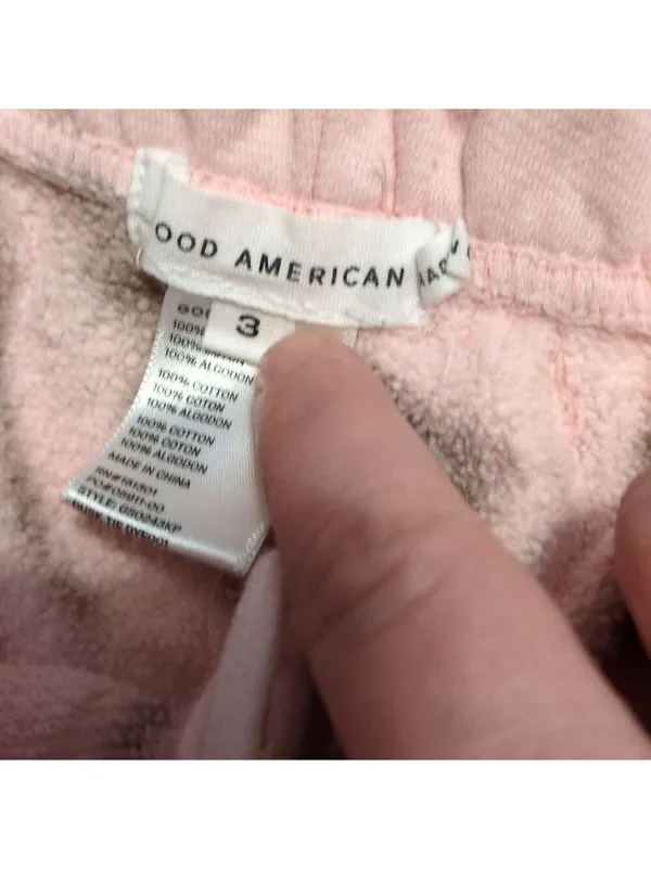 Good American Pink And Gray Tie Dye Sweat Shorts Size 3 (L) - Image 3