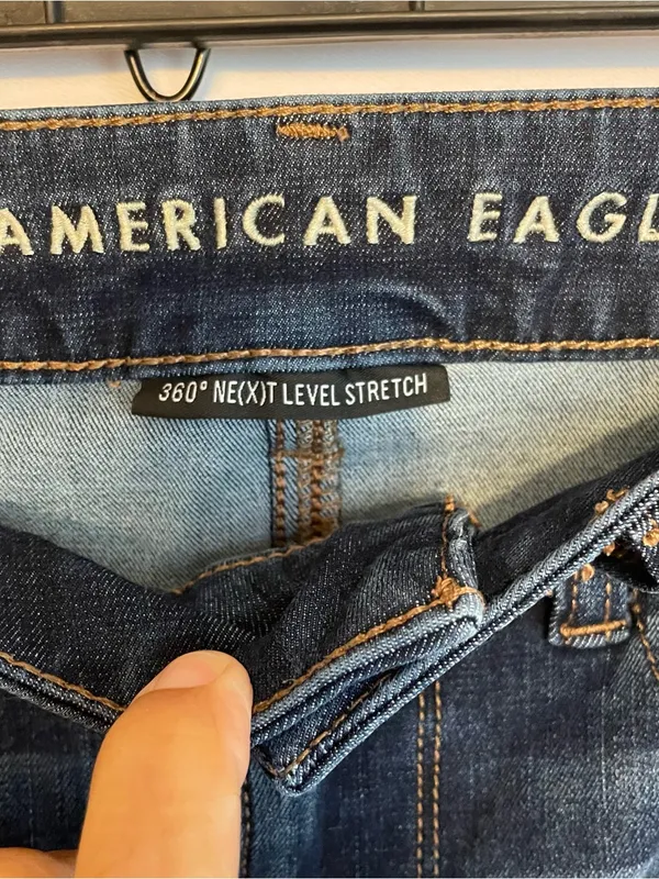 American Eagle Super Hi-Rise Jegging Women’s 6 Dark Wash Jeans Distressed - Image 11