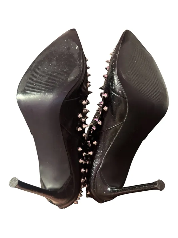 Steve Madden Viceroy Black Studded Rhinestone Stiletto Ankle Booties Size 7.5 - Image 6