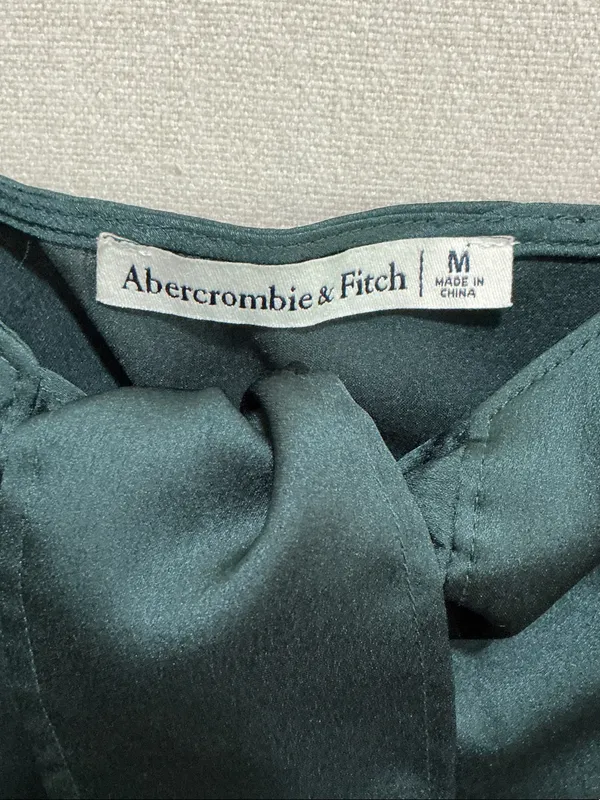 Abercrombie & Fitch Black Satin Tie-Front Camisole - Image 2