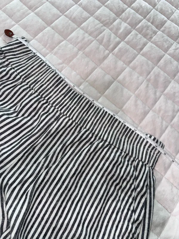 A New Day Linen Striped Elastic-Waist Women’s Shorts - Black & White - Image 6