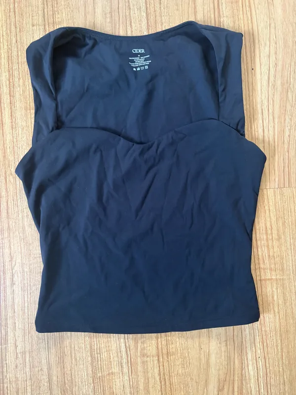 Cider Double Layered Sweetheart Neckline Tank Top - Image 2