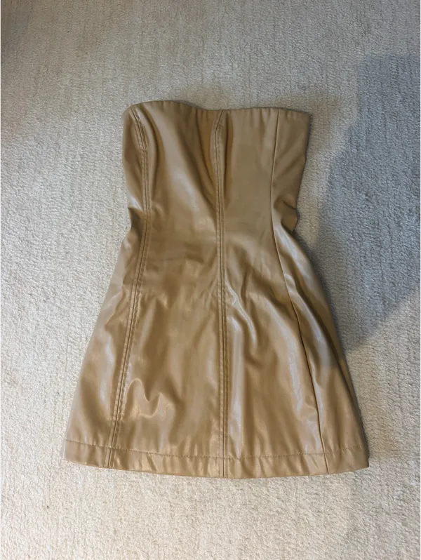 Princess Polly tan leather strapless dress - Image 2