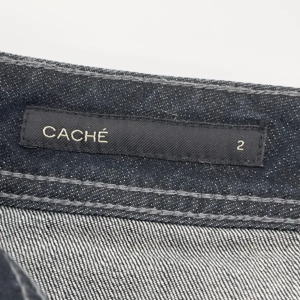 Cache Skinny Low Rise Jeans Women‎ 2 Black Rhinestone Stretch Y2K McBling - Image 11