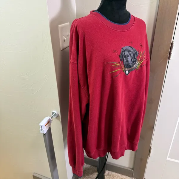 Vintage M&C Sport Crewneck Hunting‎ Dog Labrador Red 90s Oversized Fit XXL - Image 3