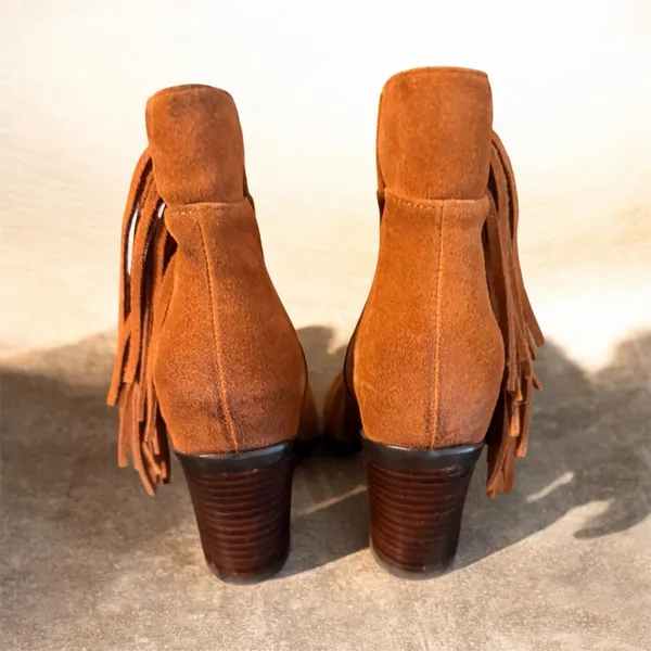 Kenneth Cole New York Alana Suede Fringe Ankle Booties - Image 2