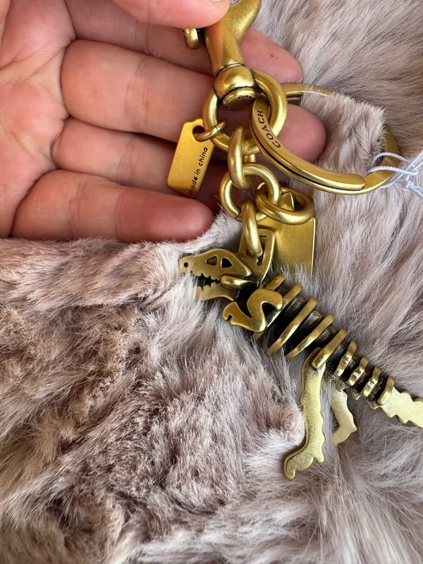 Coach Metal Small Rexy T-Rex Skeleton Puzzle Bag Charm Keychain CCE75 Brass - Image 3