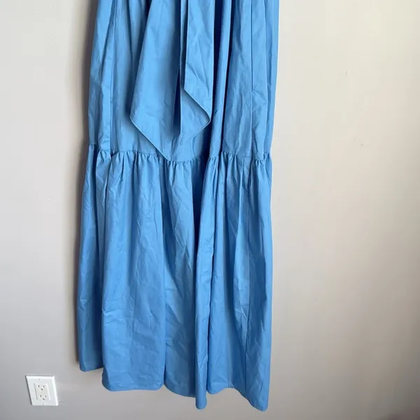 NEW Abercrombie & Fitch poplin bow back ruffle strap maxi dress XS - Image 10