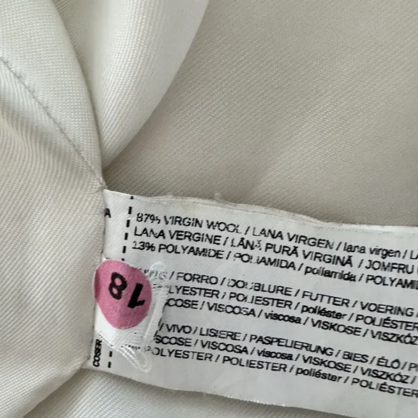 Mango Coat XS wool blend woven in Italy Cream oversized overcoat - Image 8