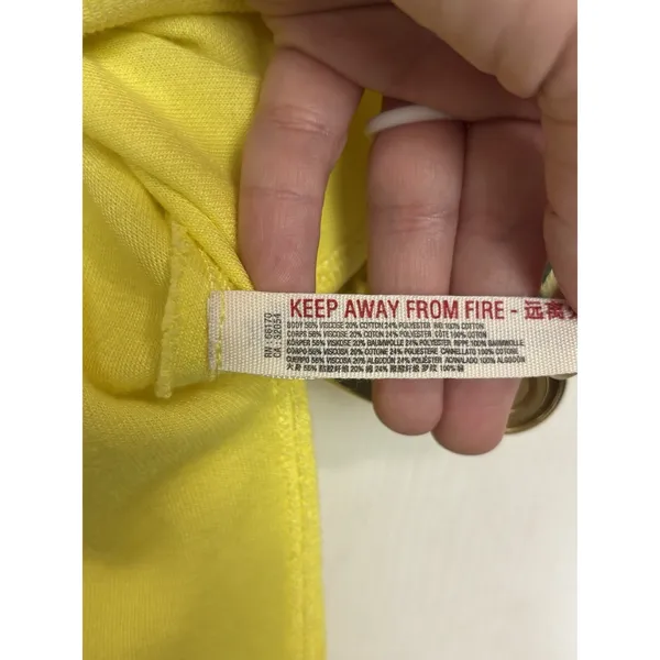 Free People FP Movement Yellow Rugby Match Long Sleeve Oversized Shirt XS - Image 6
