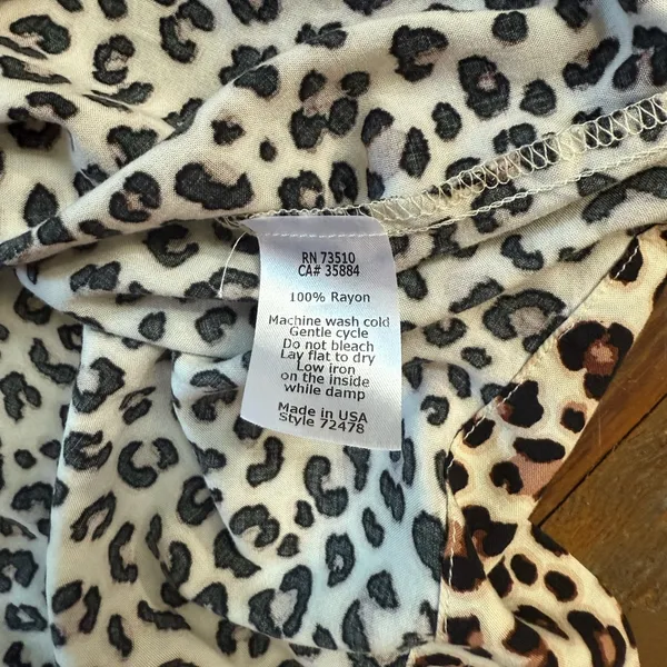 Uncle Frank Leopard Print Puff Sleeve Babydoll Midi Dress Sz XS 💛🍄 - Image 10