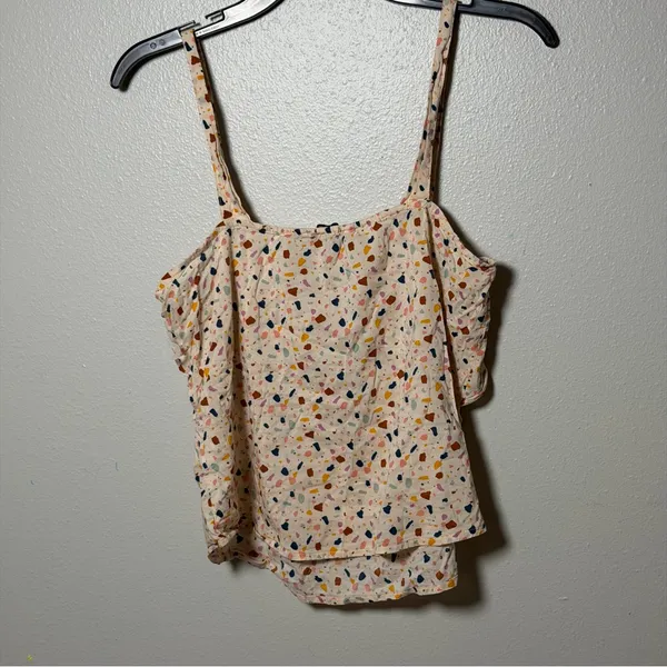 Madewell Women Cream‎ Beige Multicolor Camisole Top size 4 - Image 5