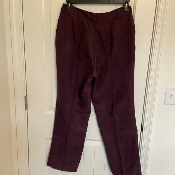 EUC Vintage Birch Hill‎ women’s dark purple faux suede casual pants size 10 - Image 5