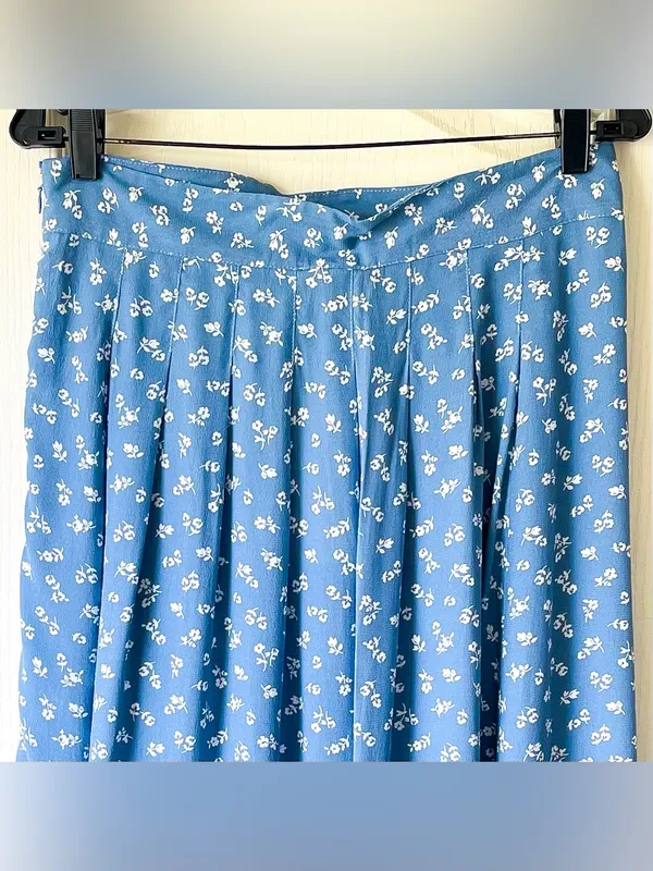 Sezane Alicia Midi Skirt Blue Floral US 10 NWT‎ - Image 5