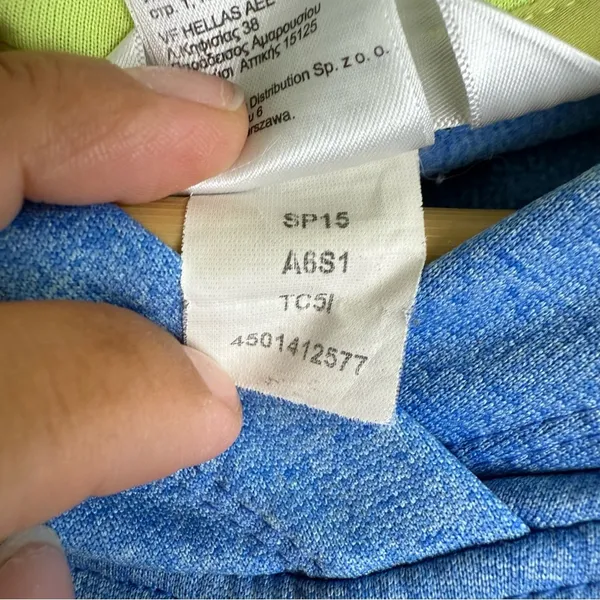The North Face Heather Blue Yellow Logo Print Track Pullover Hoodie Ladies MED - Image 3