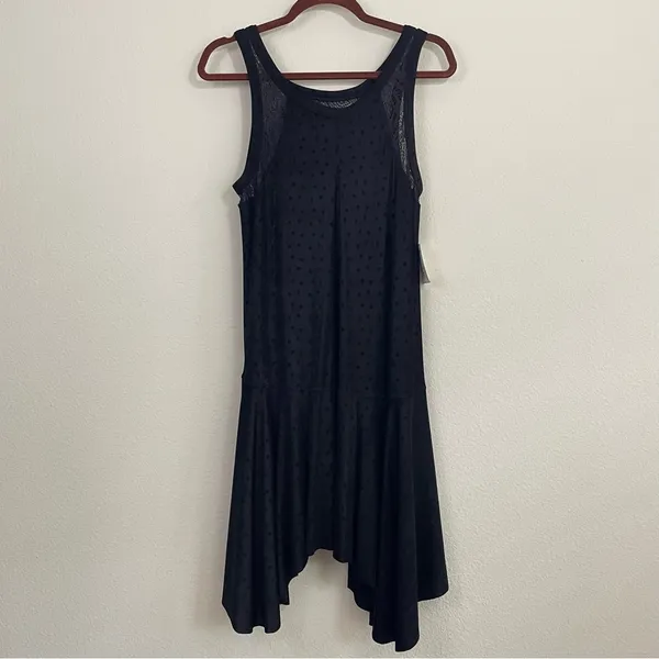 Free‎ People Fairy Goth Swing Black Polka Dots Asymmetrical Dress NWT Size S - Image 3