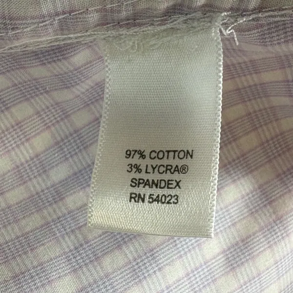Banana Republic Womens Non-Iron Fitted Gingham Plaid Button Down Lilac Size 8 - Image 4