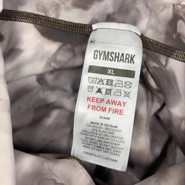 Gymshark Ori Leggings Womens XL Gray Cream Marble Print High Rise 7/8 Yoga - Image 6