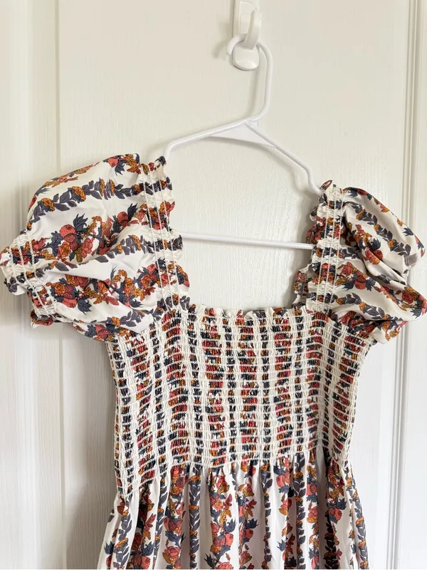 Tuckernuck OPT Daphne Vine Orange Smocked MIDI Dress - Image 6