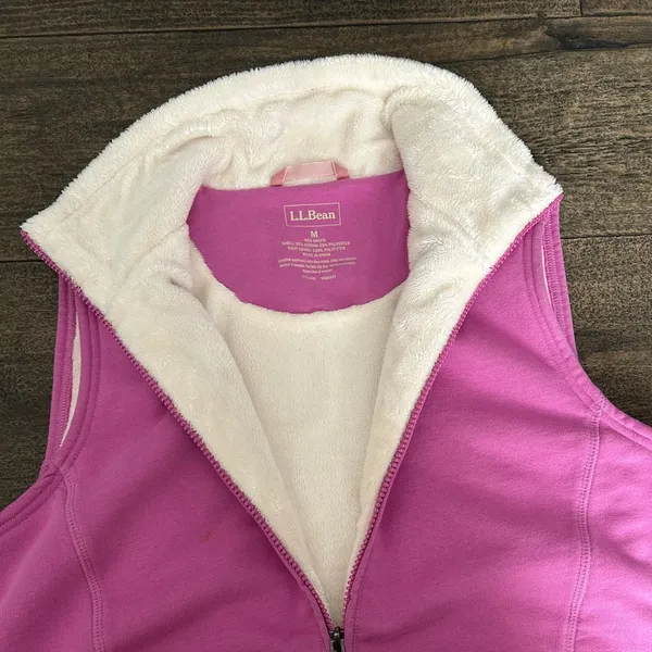 Women’s L.L. Bean Pink Sleeveless Vest‎ medium - Image 3