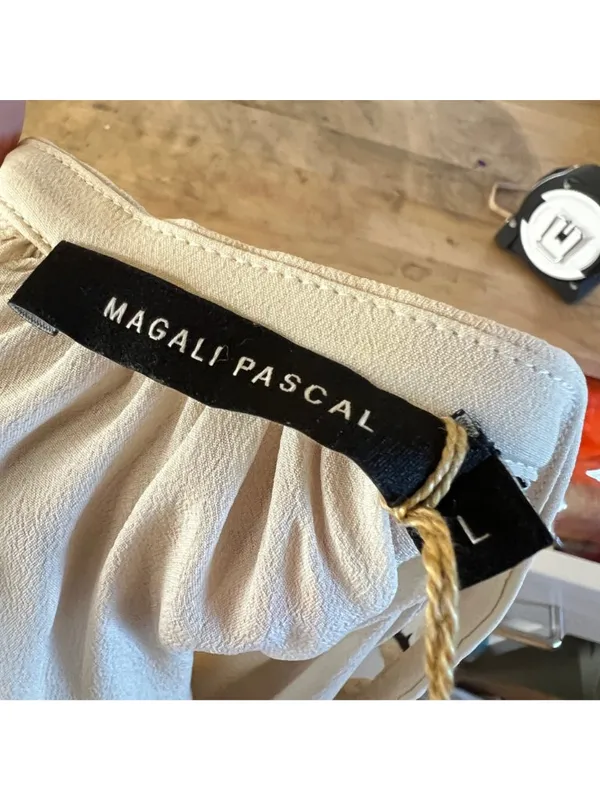 Magali Pascal Alexi Blouse Natural Boho Embroidered Cuff Peasant Top Size Large - Image 8