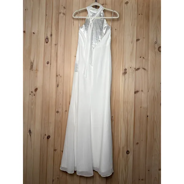 NWT Lulus Captured Your Heart White Halter Maxi Dress Wedding Bride Bridal Sze M - Image 7