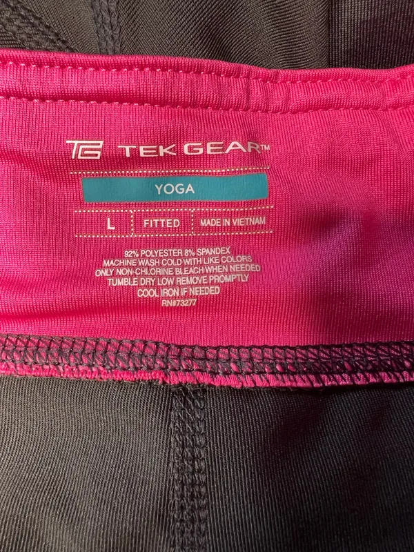 Tek Gear Yoga Active Set Pink & Gray Size Large - Image 5