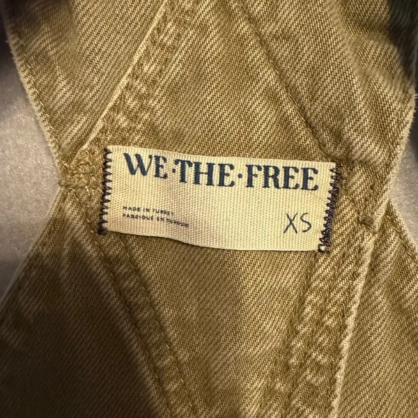 We The Free Good Luck Overall Jumpsuit Discontinued Tan Khaki Color Women XS - Image 7