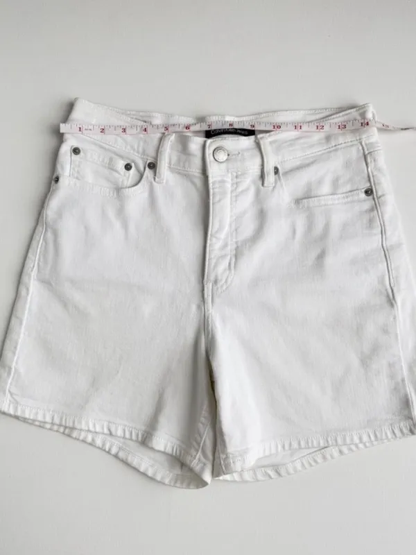 Calvin Klein Jeans White High Rise Denim Shorts Size 8 Classic Summer - Image 8