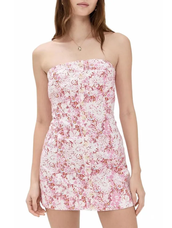 Free People Tomas Mini Dress NWT Pink Confetti Combo XL - Image 4