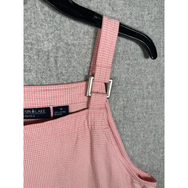 Vintage Mountain Lake Casuals Medium Overalls Dress Red Checkered Cotton Pockets - Image 11