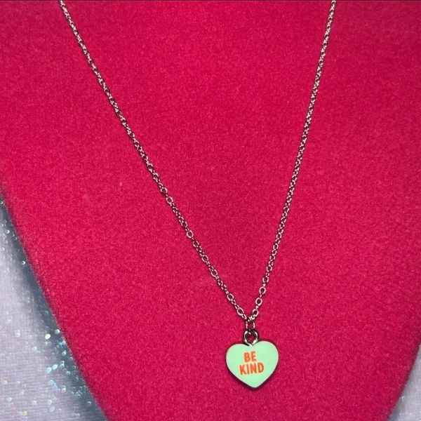 Be Kind Heart Necklace Sterling Silver 925 Jewelry Blue - Image 16
