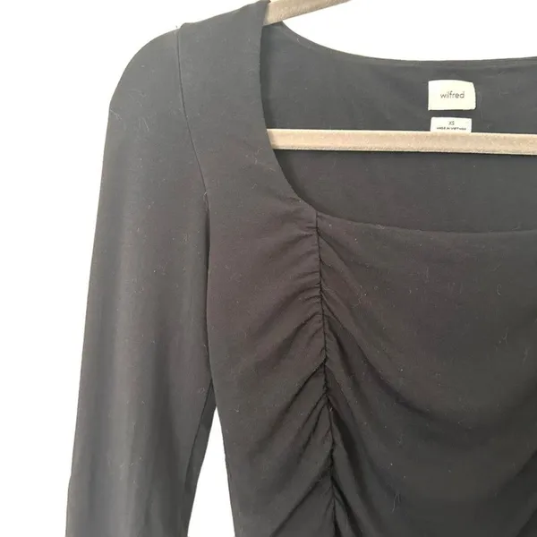 ARITZIA‎ Wilfred Lydia Ruched Long Sleeve Top Sz XS - Image 4