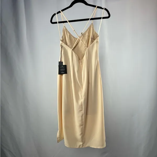 NWT Lulus Making Eyes At You Midi Dress‎ in Beige Size Medium - Image 6