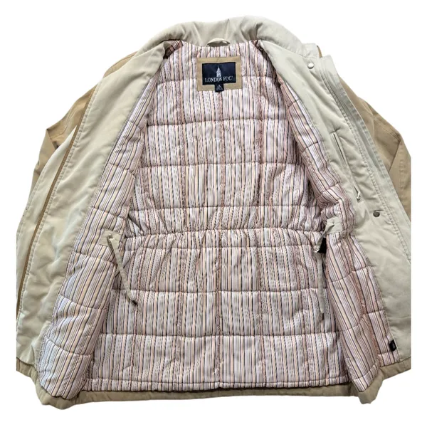 London Fog Vintage Women's Zip Front Jacket Coat Beige Tan Size M Flaw - Image 6